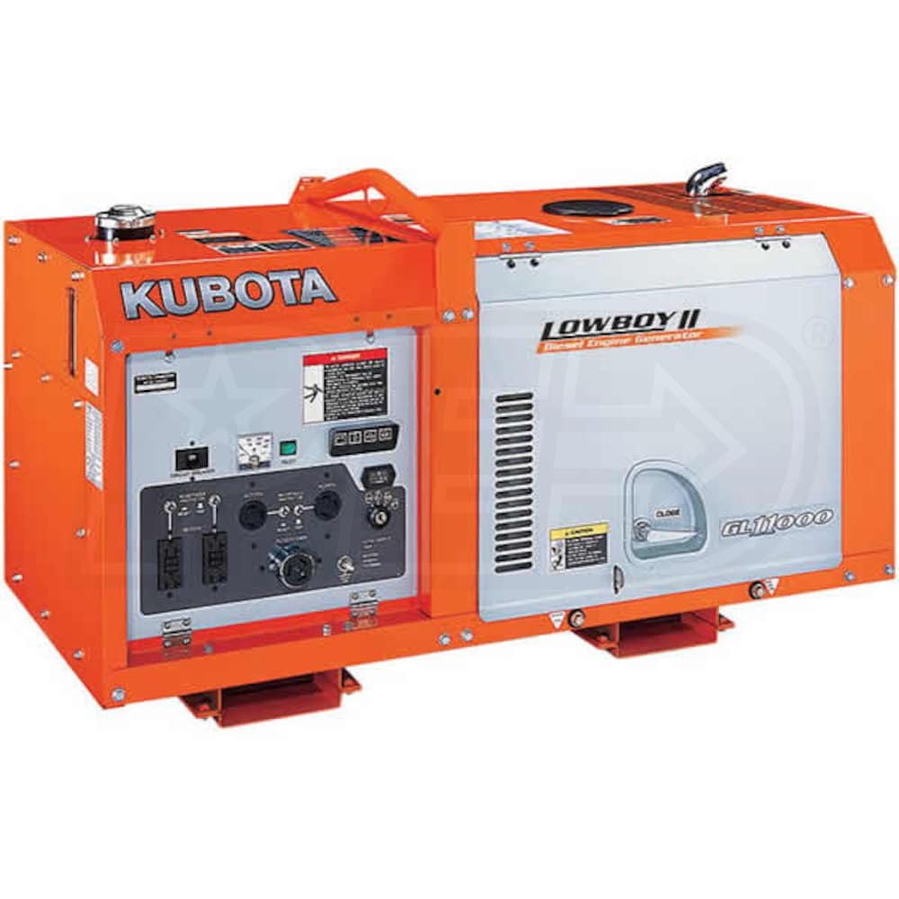 verdrievoudigen Wieg bar Kubota GL11000 - 11,000 Watt Lowboy II Series Industrial Diesel Generator  CARB