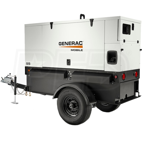 Generac MMG55DF4-STD 44kW Prime / Standby Skid-Mount Diesel Generator John Deere Trailer