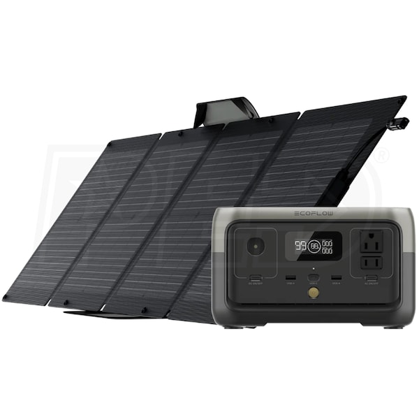 EcoFlow RIVER2-110-1-US RIVER 2 - 256Wh Portable Power Station w/ 110-Watt  Solar Panel